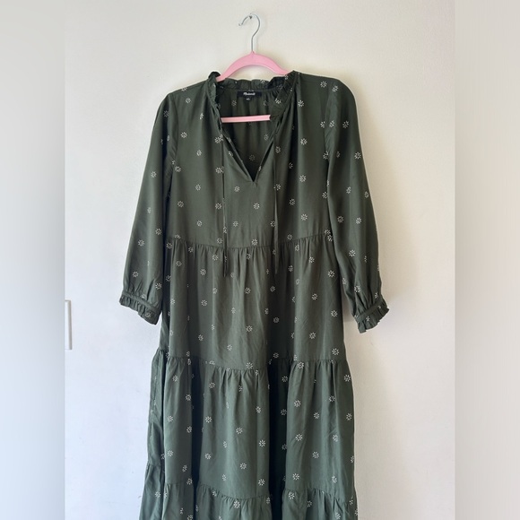 Madewell Olive Printed Tiered Maxi Dress - Picture 5 of 15